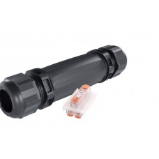 WISKA 788/ESKV 25 / 221-2411 BK IP68 Jointing Sleeve with Inline Wago, 24A, Black